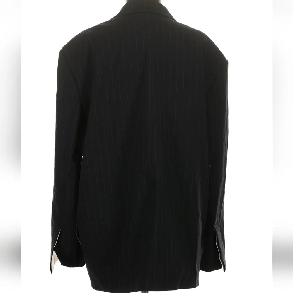 Zara NWT Oversized Pinstripe Blazer Navy Blue Size XS/S